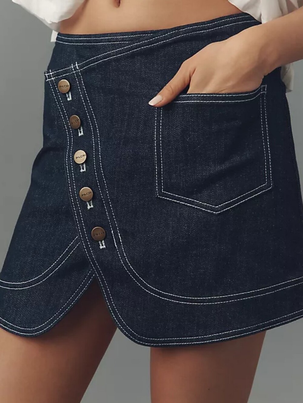 NWT Pilcro Reworked Denim Wrap Mini Skirt